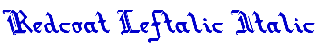 Redcoat Leftalic Italic font